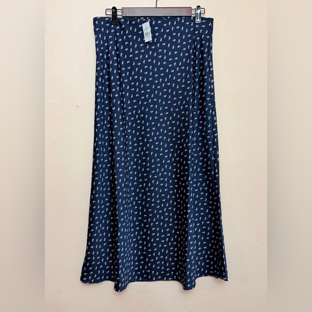 LOFT Paisley Bias Midi Skirt